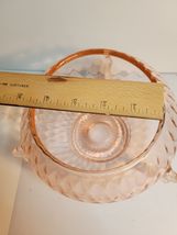 Pink Depression Glass Dolphin Cupped Bowl W Diamond Optic Pattern image 7