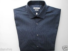 Perry Ellis Portfolio Slim Fit NonIron Stripes Spread Men Dress Shirt 17... - £22.92 GBP