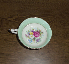 Paragon Teacup Daisies Cabbage Rose Vintage 1939-1949 Mint Green Scallop Edge - £19.46 GBP