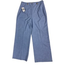 MICHAEL Michael Kors NWT Wide Leg Pants Chambray Women 12 Menswear Look - $59.40