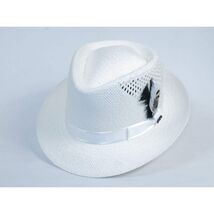 Men's Bruno Capelo Genuine Straw Hat Fedora Geneva Panama GA625 White image 2