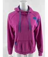 Puma Sweatshirt Hoodie Top Size Medium Pink Blue Drawstring Hood Athleti... - €25,79 EUR