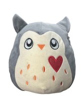 8 Inch Squishmallow Samantha Gray Owl Heart 2018 Plush - £11.36 GBP