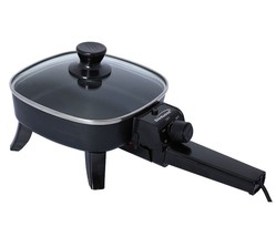 Brentwood 600W Electric 6 in Black Non-Stick Skillet SK-45 w Tempered Glass Lid - £38.71 GBP