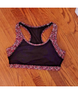 Gaiam Yoga Sports Bra Divine Black Lainery Print Women Size Large Medium Impact - $20.06