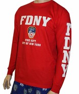 FDNY Long Sleeve Fire Dept Licensed T-Shirt Red - £21.66 GBP+