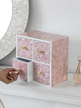 Pink Jewelry Organizer Box, Decorative 4-Drawer Makeup Storage Chest for... - $10,285.30 MXN
