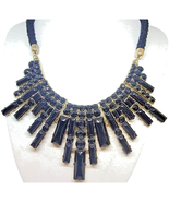 Vintage Starburst Black Necklace Statement Style Acrylic Beads Braided R... - £7.00 GBP
