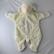 Vintage Douglas Baby Lamb White Tan Plush Baby Security Blanket Toy Lovey Flat - £37.98 GBP
