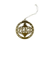 Vintage Brass Laser Cut Gold Peace Christmas Tree Ornament Holiday  - $124.88 MXN