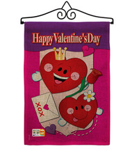 Happy Valentine&#39;s Day Burlap - Impressions Decorative Metal Wall Hanger Garden F - £26.65 GBP