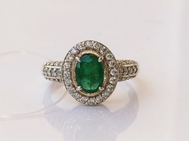 Natural emerald  ring in 925 sterling solid silver - £176.04 GBP