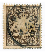 Bayern Penny 3 Stamp 1849-1910 - £35.72 GBP