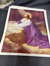 CHRIST AT GETHSEMANE 1925 WC Co Tyrone PA Beautiful VINTAGE RELIGIOUS PR... - £9.32 GBP