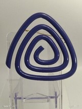 Signed Liz Claiborne Blue Lucite Plastic Geo Modernist Tube Abstract Bro... - £20.12 GBP