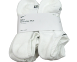 Nike Everyday Plus No Show Socks White 6 Pack Womens 6-10 / Youth 5Y-7Y NEW - $26.99