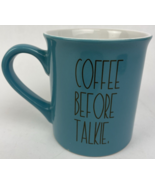 Coffee Before Talkie Ceramic Blue-Green Beans On Interior 16 Ounce Love ... - $17.81