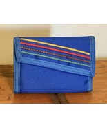 Vintage 1970s Rainbow Wallet Roger Gimbel Blue Nylon Excellent, Unused C... - $508.33 MXN