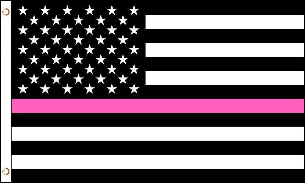 AMERICAN USA THIN PINK LINE 3 X 5 FLAG FL764 banner WOMEN POLICE awarene... - $6.60
