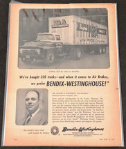 BENDIX-WESTINGHOUSE Air Brakes Original Vintage Print Ad 1954 Trucks Iga Art - £3.79 GBP