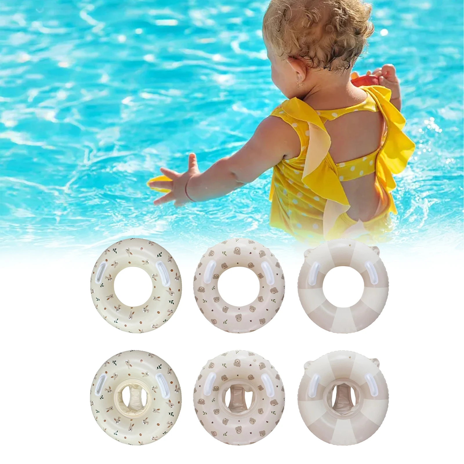 Inflatable Swimming Seat Thicken Beach Toy Inflatable Swimming Trainer Baby - £7.40 GBP+