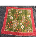 MCM Vtg Burmel Signed Greek Key Floral Silk Scarf 29” Sq. hand rolled he... - $29.48 CAD