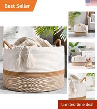 Large Blanket Basket 20"x13",Woven Baskets for storage Baby Laundry Hamp... - $49.89