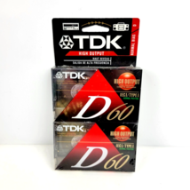 TDK D60 High Output Blank Audio Cassette Tapes IECI/Type 1 Pack of 2 New Sealed - £5.46 GBP