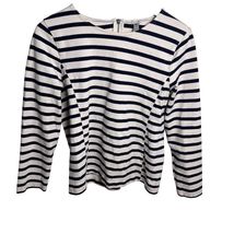 J.Crew Women&#39;s Side Seam Sailor Top, Striped Black &amp; White, Cotton, Size M - $7.89