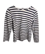 J.Crew Women&#39;s Side Seam Sailor Top, Striped Black &amp; White, Cotton, Size M - $7.89