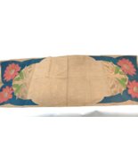 Vintage Bucilla Canvas Dresser Scarf Art Deco Linen Cloth Floral 18 x 50  - €17,16 EUR