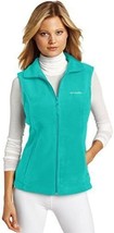 Columbia Womens Turquoise Full zip mock neck Benton Springs Fleece Vest ... - £21.97 GBP