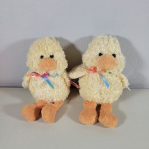 TY Beanie Babies Plush Lot of 2 Peeps The Yellow Chick Stuffed Animal 8" - £8.76 GBP