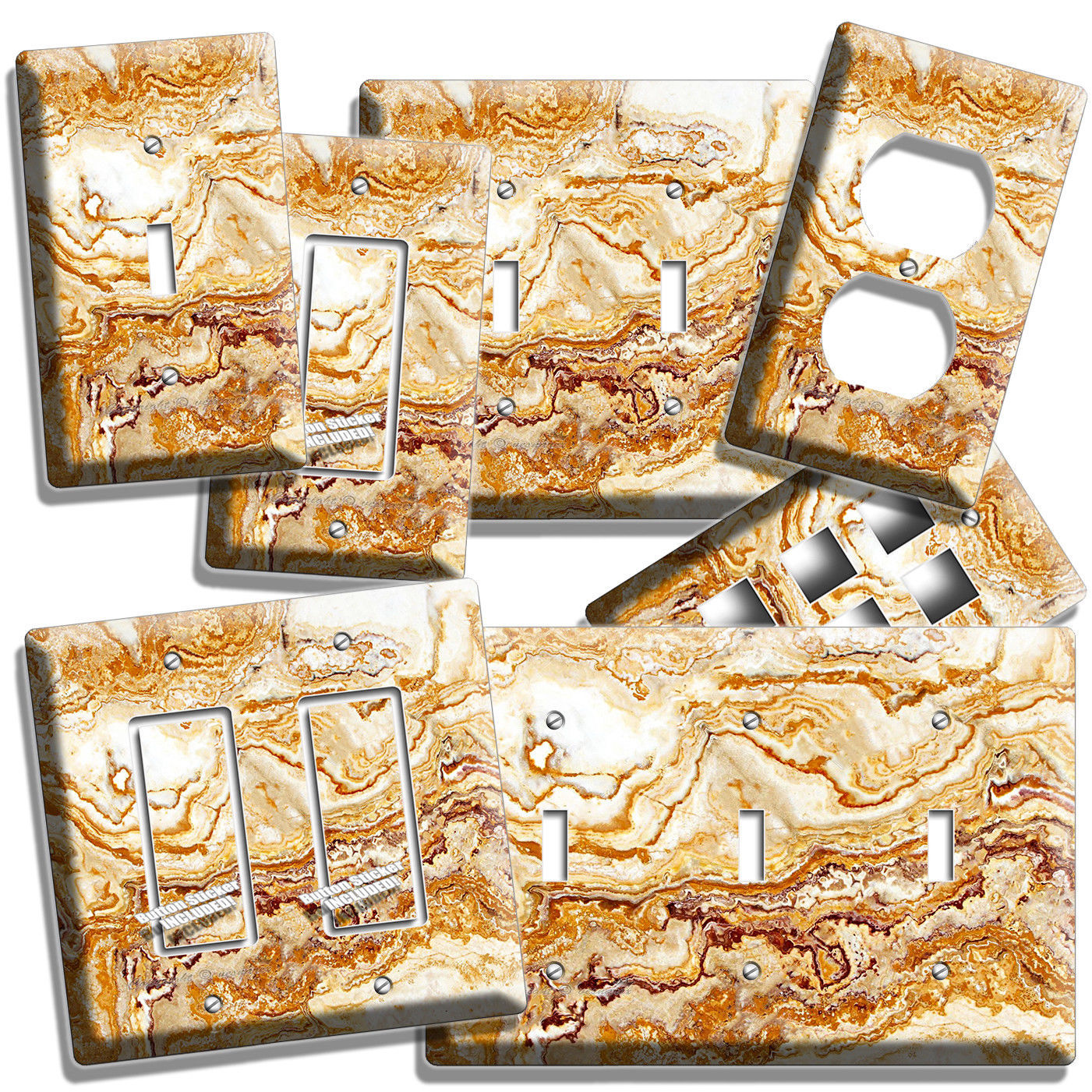 ITALIAN MARBLE LOOK LIGHT SWITCH OUTLET WALL PLATES ROOM KITCHEN BATHROOM DECOR