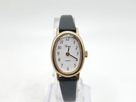 Timex Oval Quartz Watch New Battery Gold Tone White Dial 17mm - $19.99