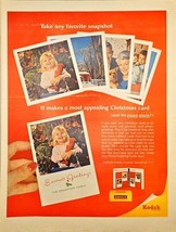 KODAK - SEASON GREETINGS - Snapshot Christmas Card 1965 Vintage Print Ad - $266.06 MXN