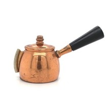 Antique Measuring Tape Copper Pot Form with Ebony Handle 1 1/4 - €229,12 EUR