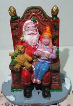 Lemax Christmas Village Girl Sitting on Sanat Claus Lap in his Chair vintage - $18.76