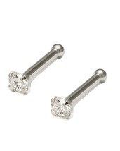 Nose Lip Bones 1.5mm Clear CZ 925 Sterling Silver Four 4 Prong Setting 2... - £7.58 GBP