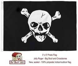 Jolly Roger Flag Big Skull Pirate Flag 3&#39; x 5&#39; Pirate Flag - new - £7.81 GBP