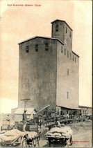 Rice Elevator Grain Horse Carts Ganado TX 1908 Postcard Houston &amp; Beeville RPO - £49.67 GBP