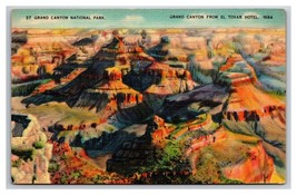 View From El Tovar Hotel Granite Grand Canyon Arizona UNP Linen Postcard Z1 - £2.33 GBP