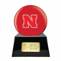 Large/Adult 200 Cubic Inch Nebraska Cornhuskers Metal Ball on Cremation Urn Base - £406.39 GBP