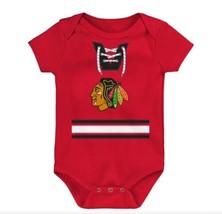 OUTER-STUFF Red Hockey PRO-CHICAGO Blackhawks Bodysuit Infant 3-6 Mo - £7.66 GBP