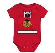 OUTER-STUFF Red HOCKEY PRO-CHICAGO BLACKHAWKS Bodysuit INFANT 3-6 Mo - £7.63 GBP