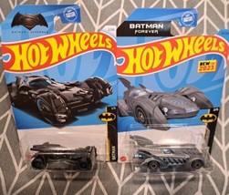 (2pcs) Hot Wheels Batmobile Batman 1&amp;2 Batman Forever DC Comics Diecast Cars - £8.66 GBP