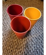 3 Tupperware 116 Tumblers HARVEST COLORS 9 oz 5 Inch Tall Yellow Orange Red - $11.88