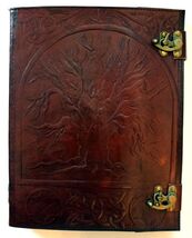 10x13 Tree of Life Leather Bound Book of Shadows or Journal! - $57.37