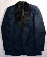 CUSTOM TUXEDO SUIT TOP BLUE &amp; BLACK UNIQUE PATTERN AVN AWARDS LAS VEGAS ... - $1,536.39 MXN