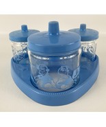 Vintage Glasco Baby Nursery Jar Set Vanity Blue Round The Clock 1950s 1960s - €47,24 EUR
